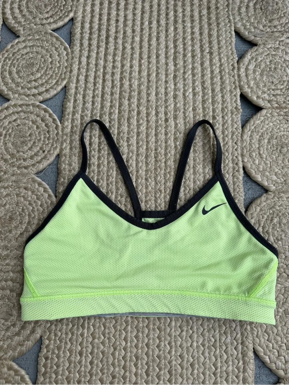 Nike Reversible Gray Neon Yellow Green Sports Bra Size XS